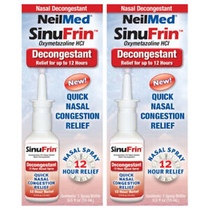 2 Pack - NeilMed SinuFrin Nasal Decongestant Spray 15mL (0.5fl oz) Each