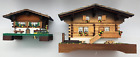 Lot of 2 Vintage Swiss House Musical Trink Boxes Edelweiss Chalets Large Small