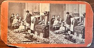 Great Toy Train Young Folks series Grand Trunk Railway Stereoview by Woodward NR