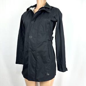 REI Co-op Women’s Sz XS Black Kyoto Trench Coat 2.5 Layer Waterproof Zip Jacket