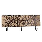 Handcrafted Wooden Key Holder for Wall - Tree Design | Heavy Duty Organizer D...