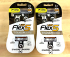 Bic Flex 5 Mens Shaver Titanium Longer Lasting Anti Slip 2 Pack - 4 Razors