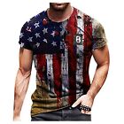 Men's Fourth of July American Flag Casual Fashion Slim Fit Short Sleeve T-shirts