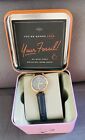 FOSSIL Women's Watch Carlie Min 28mm Rose Gold Black Leather Band NEW