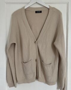 NAADAM Beige Cotton Cashmere V-Neck Knit Cardigan Sweater Size L
