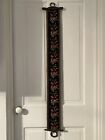 Vintage Needlepoint Bell Pull Red Roses Tapestry Handmade 46” Brass Hardware