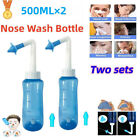Lastek 500ml×2 Nasal Wash Neti Pot Sinus Relief  Allergies Clean Rinse Bottle US