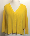 Cabi Sunny Sweater Size S Bright Yellow Cardigan Cropped Boxy Fit V Neck 3/4 Slv