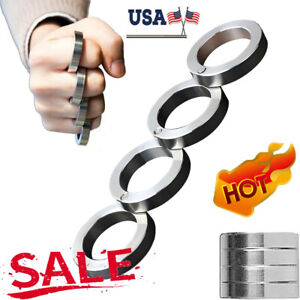 4x Stainless Steel Outdoor Rotatable Folding Ring Clasp Ring for Hiking Men New