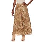 Wendy Williams Women's Crepe Chiffon Printed Maxi Long Skirt Brown Size 4 HSN