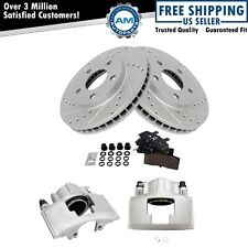 Front Brake Calipers Ceramic Pads & Drilled Rotors Fits 91-93 DeVille Fleetwood