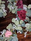 Roses and baby's breath garland 6 foot wedding centerpieces