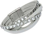 Swarovski Women's Celeb White Leather Crystal Bracelet 5134623