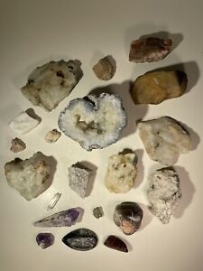 Mixed Minerals Crystals Quartz Rocks LOT 20 pcs. Natural Rough 3+ lbs+ Specimens