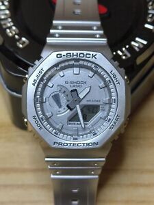 Casio G-Shock Forgotten Future Silver Metallic CasiOak Watch GA2100