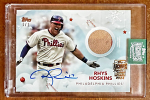 New Listing2024 Topps Archives Signature Series Rhys Hoskins 2020 Holiday Patch Auto  1/1