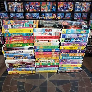 Huge Lot of 45 Kids VHS: Teletubbies Powerpuff Reading Rainbow Magic School Bus
