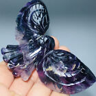 New Listing137g Natural Crystal.Rainbow fluorite.Hand-carved.Exquisite glede.Animal statues