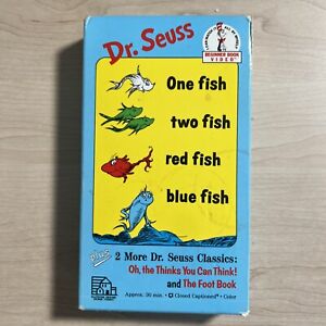 Dr. Suess One Fish Two Fish Red Fish Blue Fish VHS Tape Random House 1989 | Good