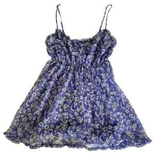 Victorias Secret VTG Y2K Babydoll Sheer Floral Lingerie Top Nightwear Blue S