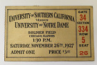 November 26, 1927 USC VS Notre Dame Football Ticket Stub Soldier Field Chicago
