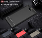 For Sony Xperia XA3 XA2 XA1 Ultra Plus/XZ3 XZ2 XZ Shockproof Case+Tempered Glass