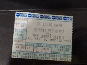 Detroit Red Wings NJ Devils 1985 Hockey Ticket Stub Joey Kocur  First NHL Goal
