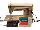 Vintage Singer 404 Slant Needle Sewing Machine w/Pedal & Accessories TESTED WORK