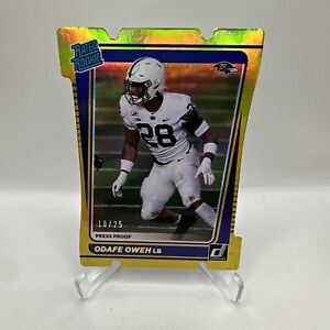 2021 Donruss Rated Rookie Gold Press Proof Premium #345 Odafe Oweh 10/25 DIE CUT