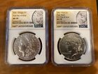 2021 Morgan & Peace Dollar NGC MS70 FDOI ~ 2 Coins First Day of Issue Rare