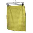 Ann Taylor Women's Yellow Geometric Patterned Pencil Skirt Size 2P ~