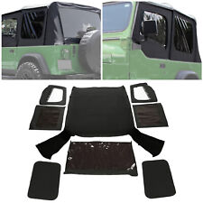 For 1987-1995 1988 Jeep Wrangler YJ Soft Top Half Doors Sailcloth Black #9870215 (For: Jeep)