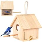 Outdoor Bird Houses Transparent Wooden Bird House for Outside with Lanyard an...