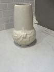 Vintage White Nelson McCoy Pottery Leaves and Berries Stove Pipe Vase 8