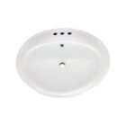 Canal Oval Shaped Drop-In 3-Hole Bathroom Vanity Sink 22-1/8