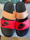 Nike Benassi Duo Ultra Slide Sandals Pink Black SUNSET GLOW ORANGE Size 11