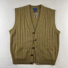 Vintage Towncraft Cardigan Grandpa Sweater Golden Brown Men's Size XXL Hong Kong
