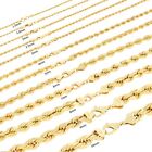 10K Yellow Gold 1.5mm-10mm Rope Chain D/C Necklace Bracelet Mens Women 7