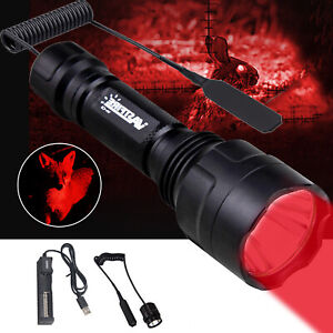 1500yard Red Green LED Flashlight Predator Hunting Light Weapon Gun Barrel Mount