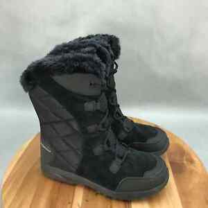 Columbia Ice Maiden II Snow Boots Womens Size 9 Wide Black Lace Up Mid Calf