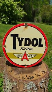 New ListingTydol Ethyl Flying A Gasoline vintage gas pump porcelain sign
