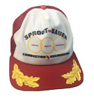Red Trucker Hat Sprout Bauer VTG New Era Snap Back Scrambled Eggs Dupont Visor