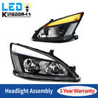 Switchback Sequential Signal LED DRL Headlights For 2003-2007 Honda Accord Black (For: 2007 Honda Accord)