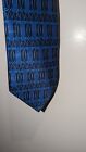 LANVIN Paris Necktie 100 % Silk Tie Blue Textured Made in France
