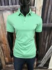 J.Lindeberg Golf Short Sleeve Mint Green & Black Polo Shirt Size Medium Reg Fit