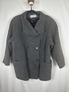 Pavilion Petite Vintage Grey Wool Double Breasted Jacket Coat