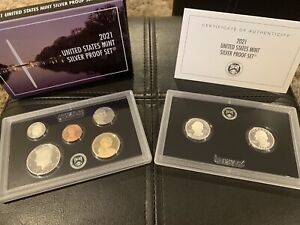 2021 United States Mint Silver Proof Set Original Box & COA Ultra Deep Cameo Set