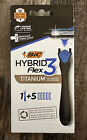BIC Hybrid Flex 3 Blade Titanium Men’s Disposable Razor, 1 Handle 5 Cartridges