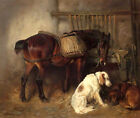 Horses and dogs are faithful companions oil painting Printed on canvas L3564
