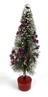 Vintage Bottle Brush Christmas Tree Flocked Mercury Glass Pink Ornaments 9